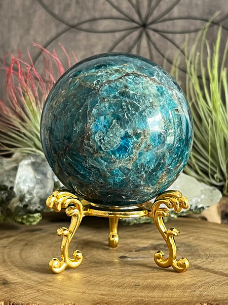 332g Blue Apatite Sphere