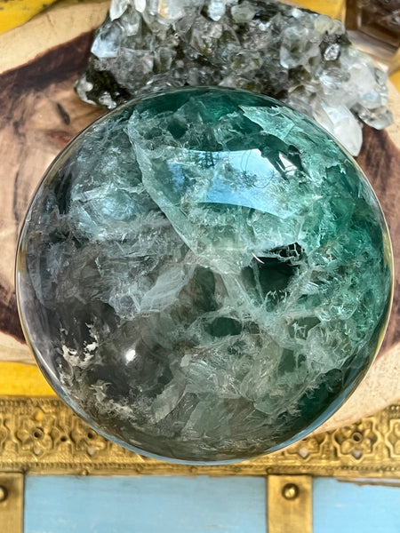 2914g Natural High Quality Ice Fluorite Sphere